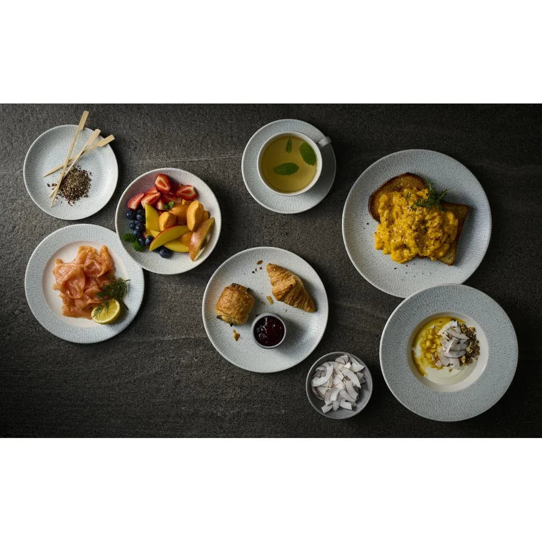 JA099 - Churchill Delta Grey Profile Wide Rim Bowls 240mm (12 Pack)