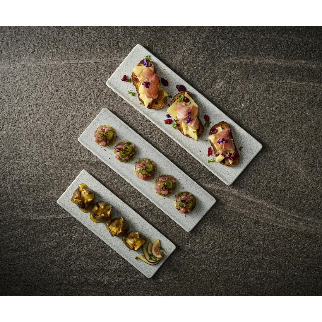 JA092 - Churchill Delta Grey Tasting Trays 313x106mm (6 Pack)