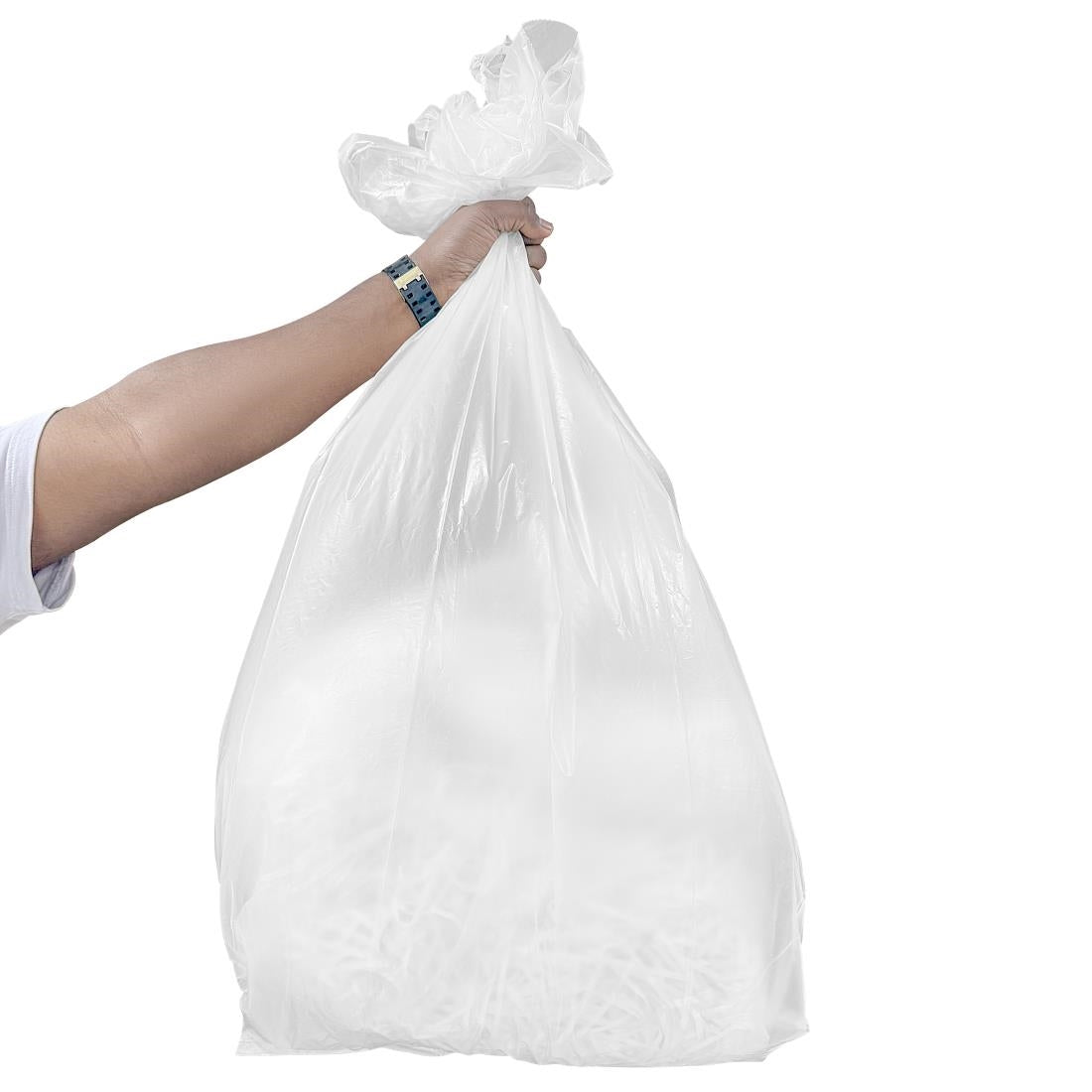 JA177 Jantex Heavy Duty Bin Bag Clear - 65ltr (Pack 100)