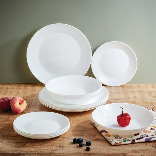 JA192 Luminarc ZelIe Dinner Plates White 250mm (12 Pack)