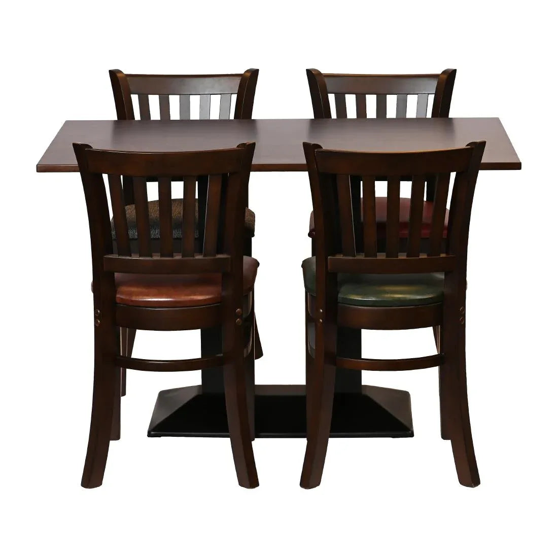 JA207 - Turin Dining Table with 4 Manhattan Chairs in Dark Walnut with Shetland Sea