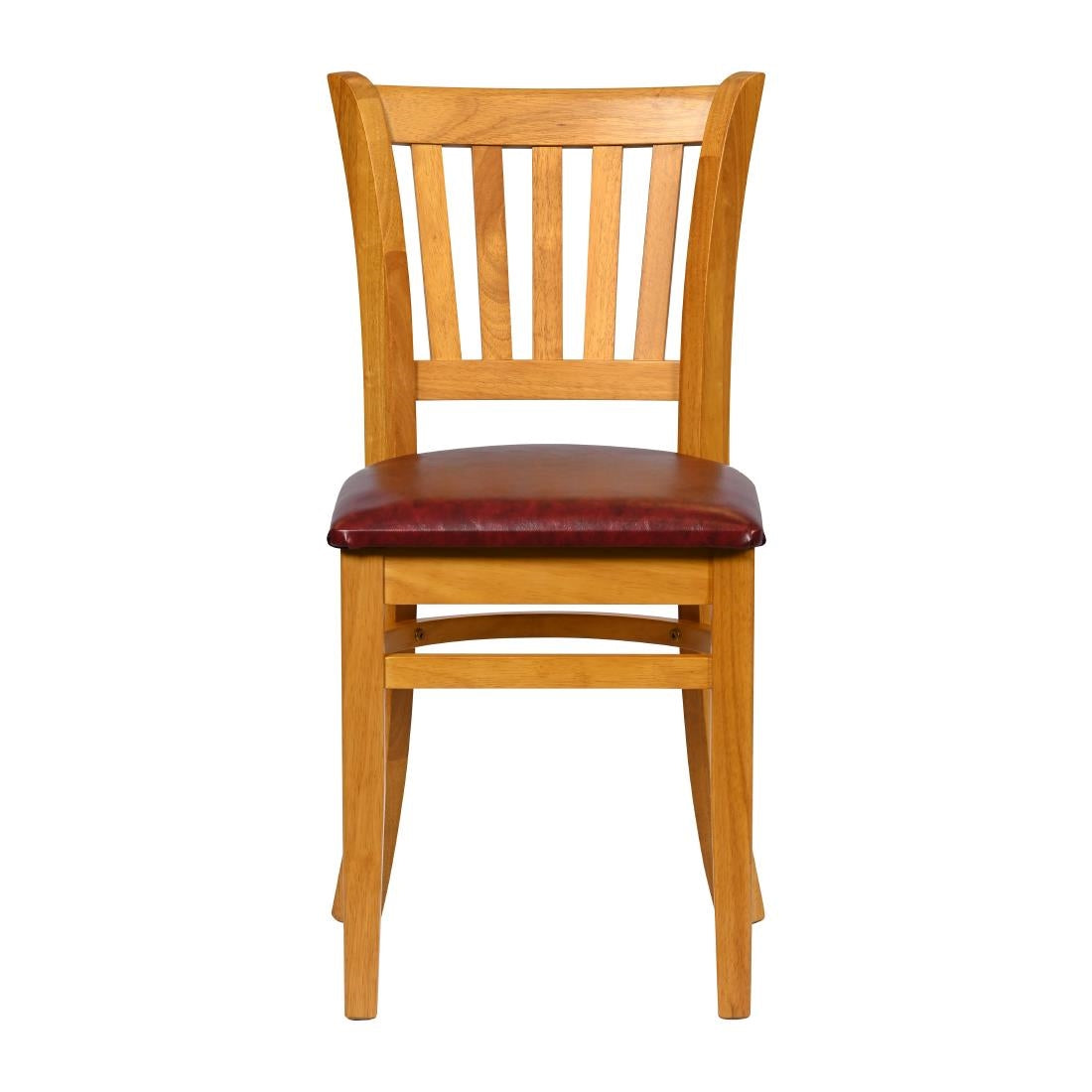 JA211 - Turin Dining Table with 4 Manhattan Chairs in Soft Oak with Bison Bordeaux