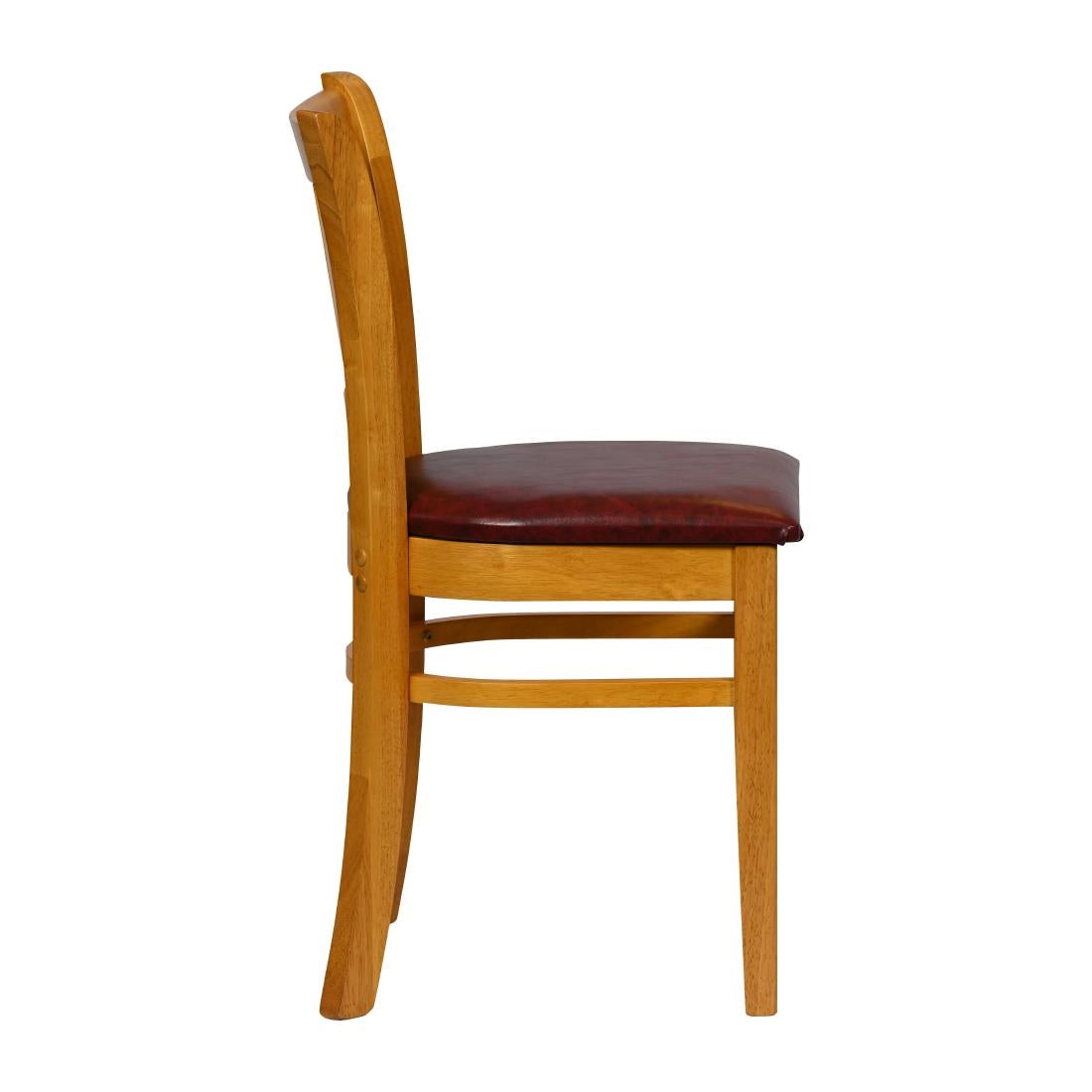 JA211 - Turin Dining Table with 4 Manhattan Chairs in Soft Oak with Bison Bordeaux