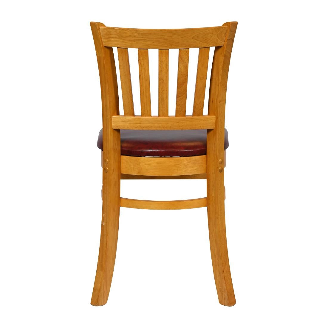 JA211 - Turin Dining Table with 4 Manhattan Chairs in Soft Oak with Bison Bordeaux