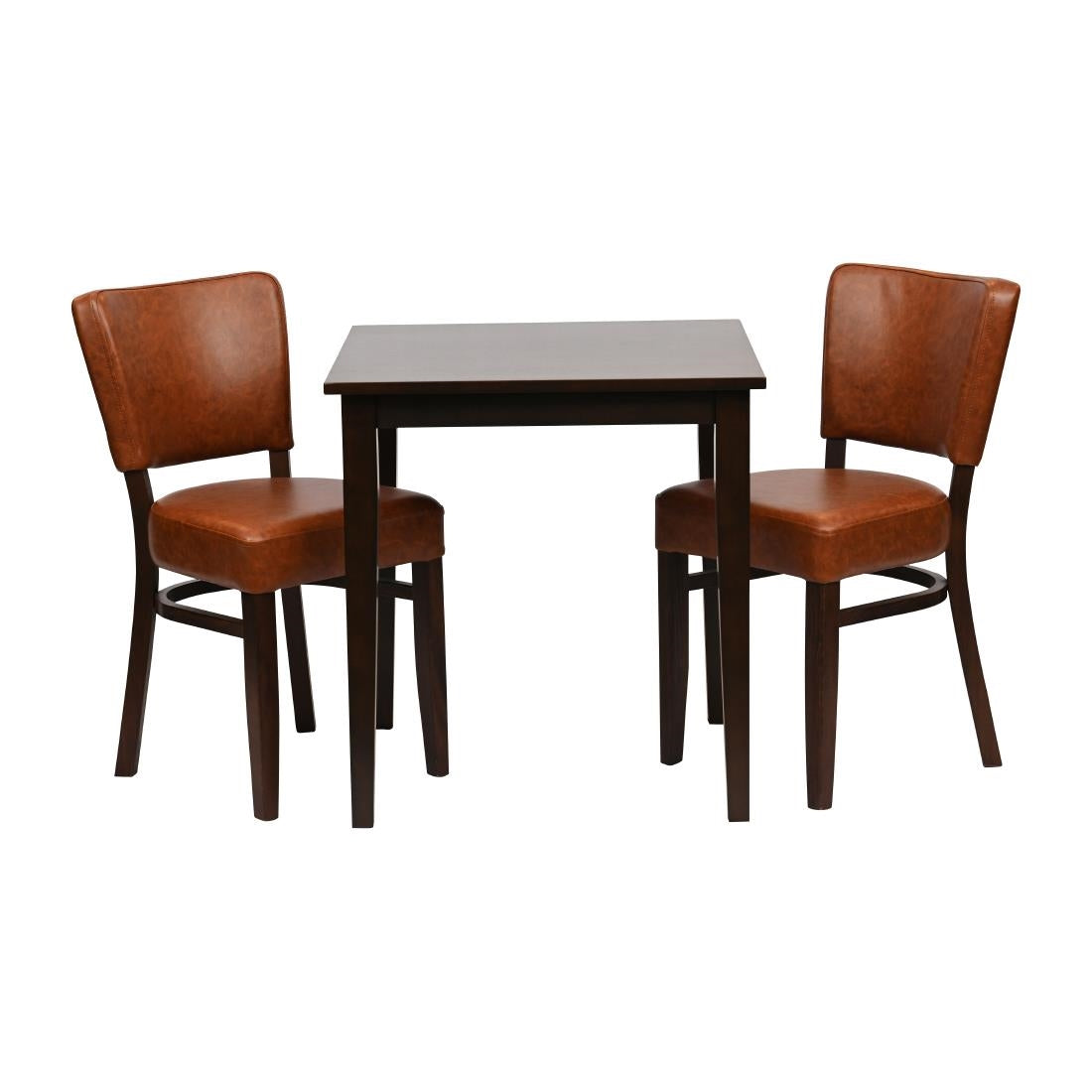 JA224 Pimlico Dining Table with 2 Oregon Chairs Set in Dark Walnut & Bison Tan