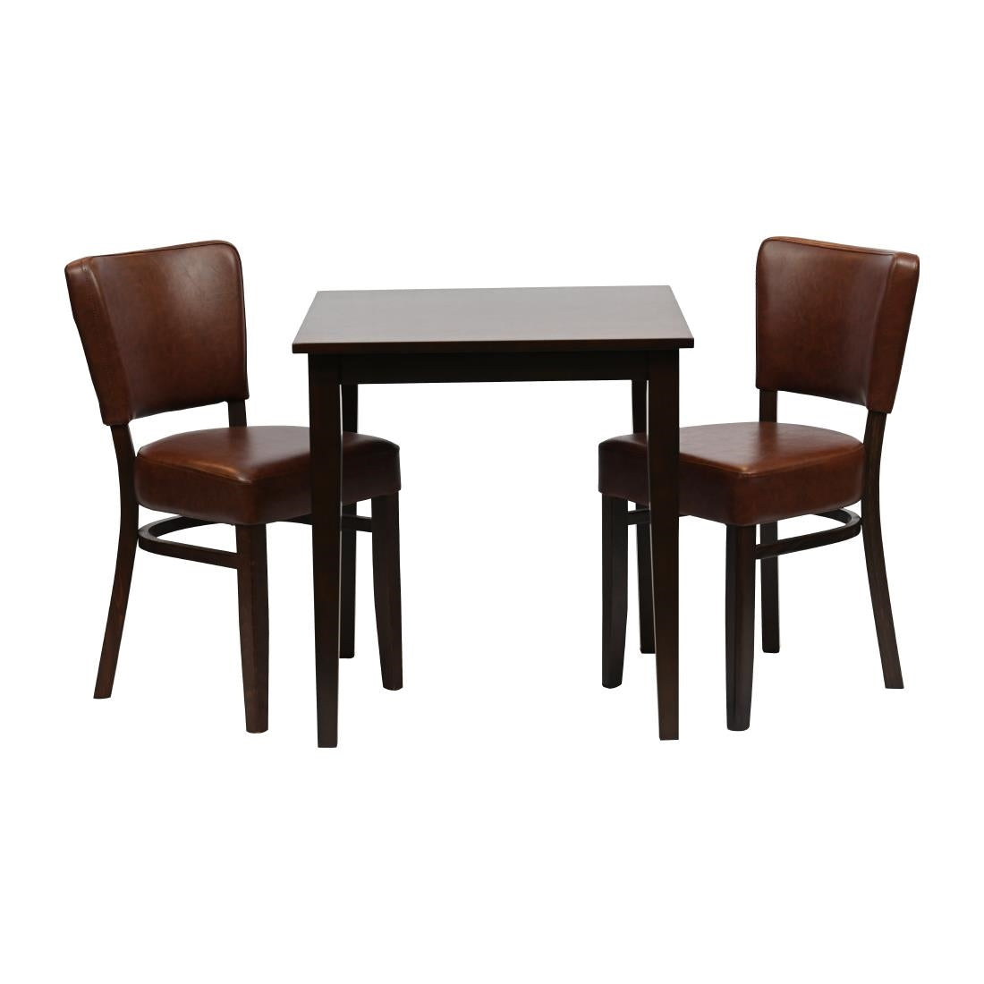 JA225 Pimlico Dining Table with 2 Oregon Chairs Set in Dark Walnut & Bison Espresso
