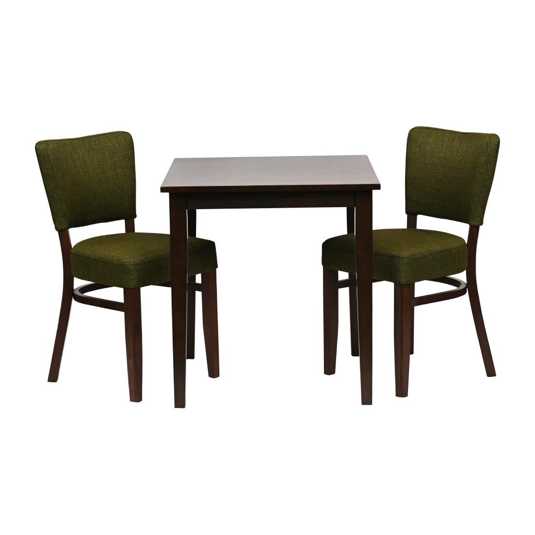 JA226 Pimlico Dining Table with 2 Oregon Chairs Set in Dark Walnut & Shetland Forest
