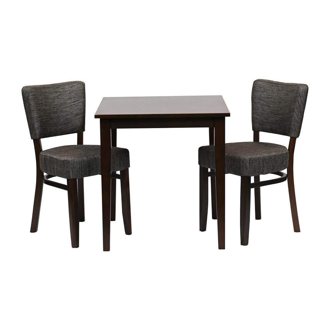 JA227 Pimlico Dining Table with 2 Oregon Chairs Set in Dark Walnut & Shetland Smoke