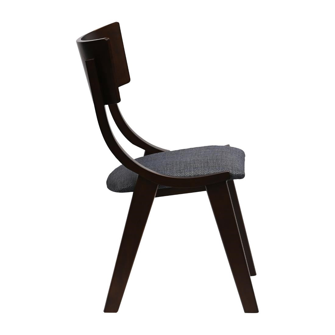 JA247 Chelsea Dining Chairs in Dark Walnut with Shetland Sea Seats (6 Pack)