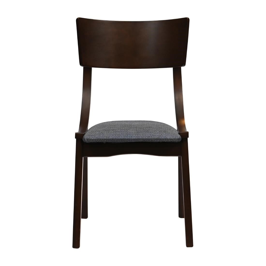 JA247 Chelsea Dining Chairs in Dark Walnut with Shetland Sea Seats (6 Pack)