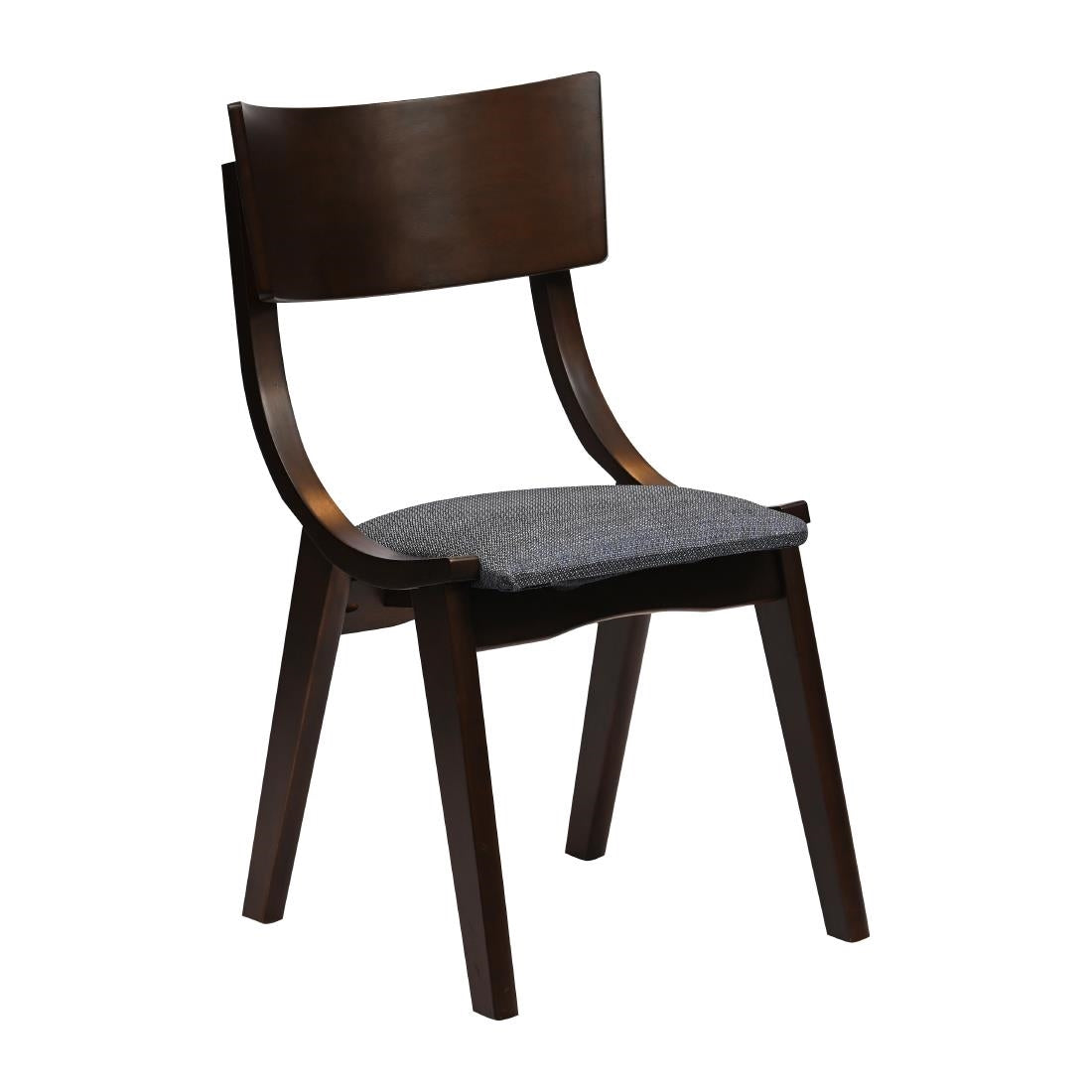 JA247 Chelsea Dining Chairs in Dark Walnut with Shetland Sea Seats (6 Pack)
