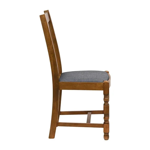 JA263 Thame Dining Chair in Weathered Oak with Shetland Sea Seat (6 Pack)