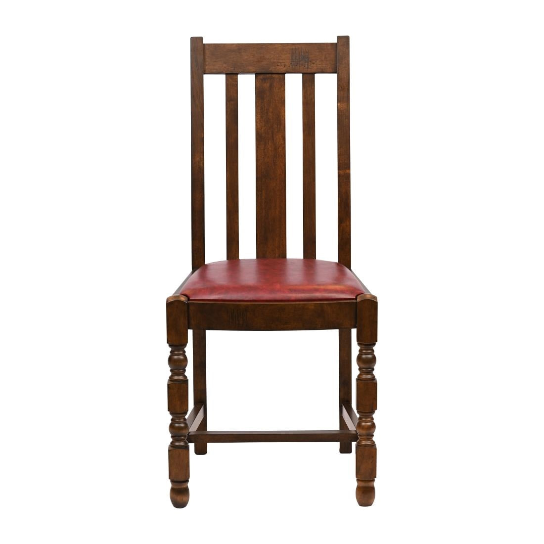 JA267 Thame Dining Chair in Vintage Wood with Bison Bordeaux Seat (6 Pack)