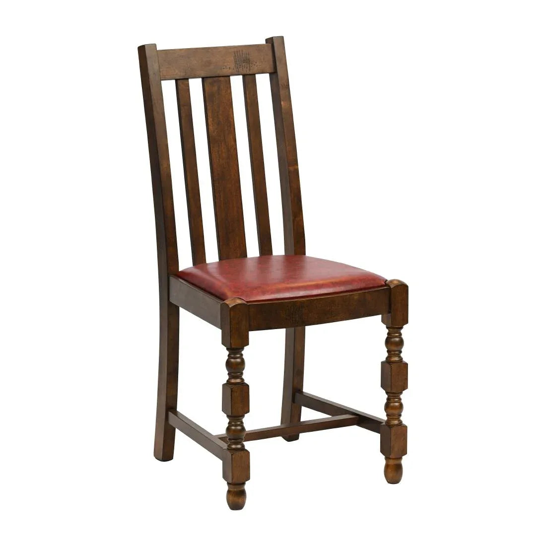 JA267 Thame Dining Chair in Vintage Wood with Bison Bordeaux Seat (6 Pack)