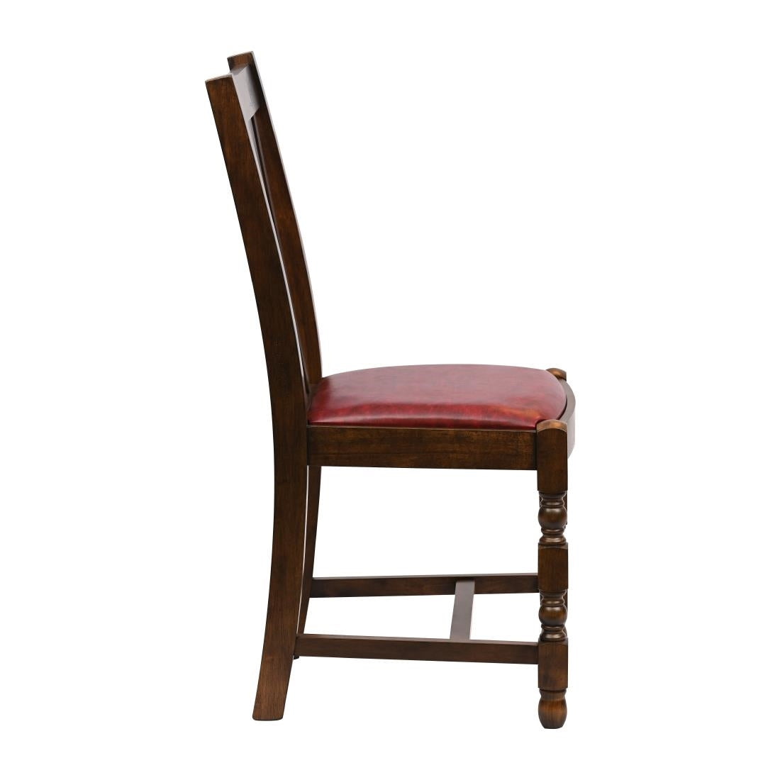 JA267 Thame Dining Chair in Vintage Wood with Bison Bordeaux Seat (6 Pack)