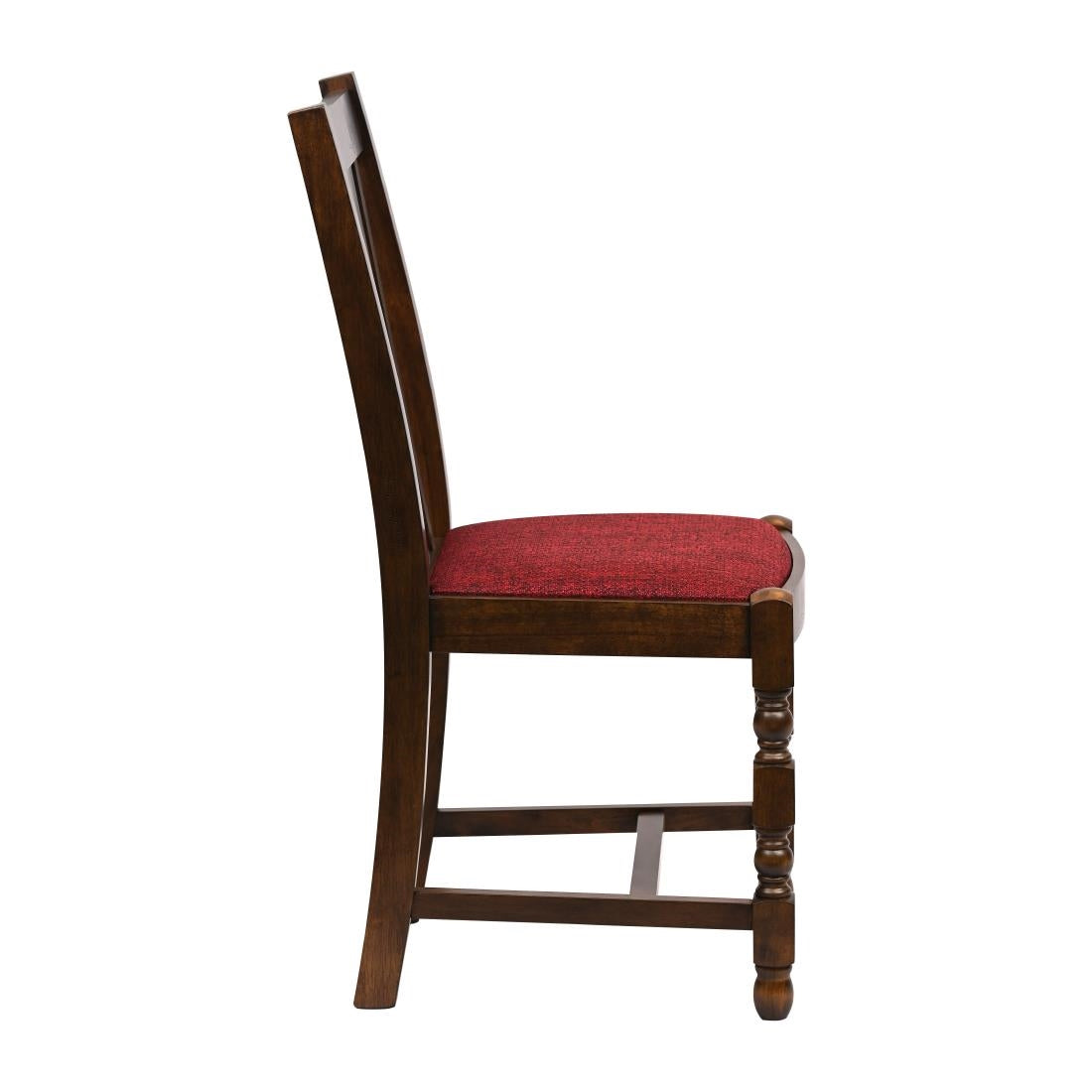 JA270 Thame Dining Chair in Vintage Wood with Shetland Scarlett Seat (6 Pack)