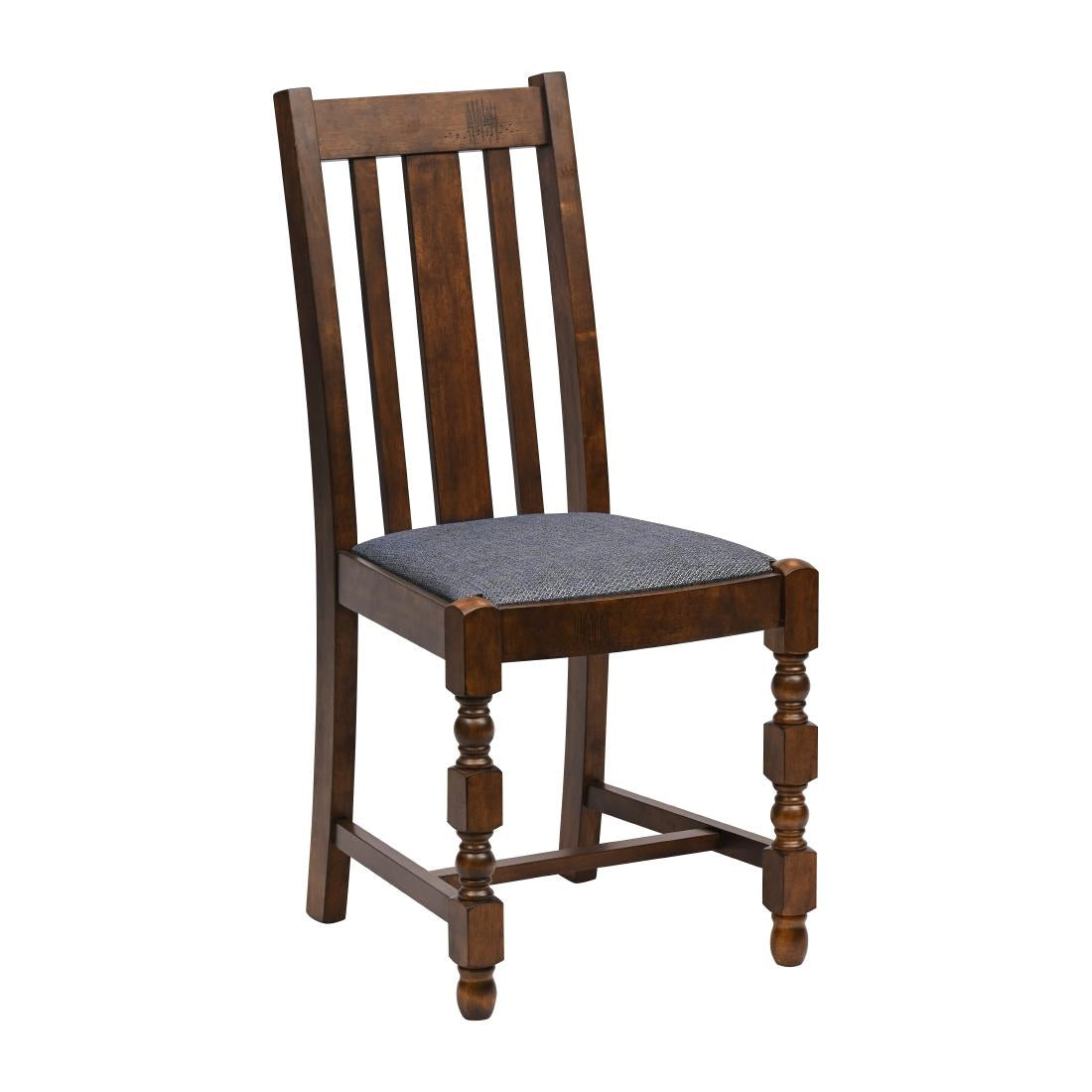 JA271 Thame Dining Chair in Vintage Wood with Shetland Sea Seat (6 Pack)