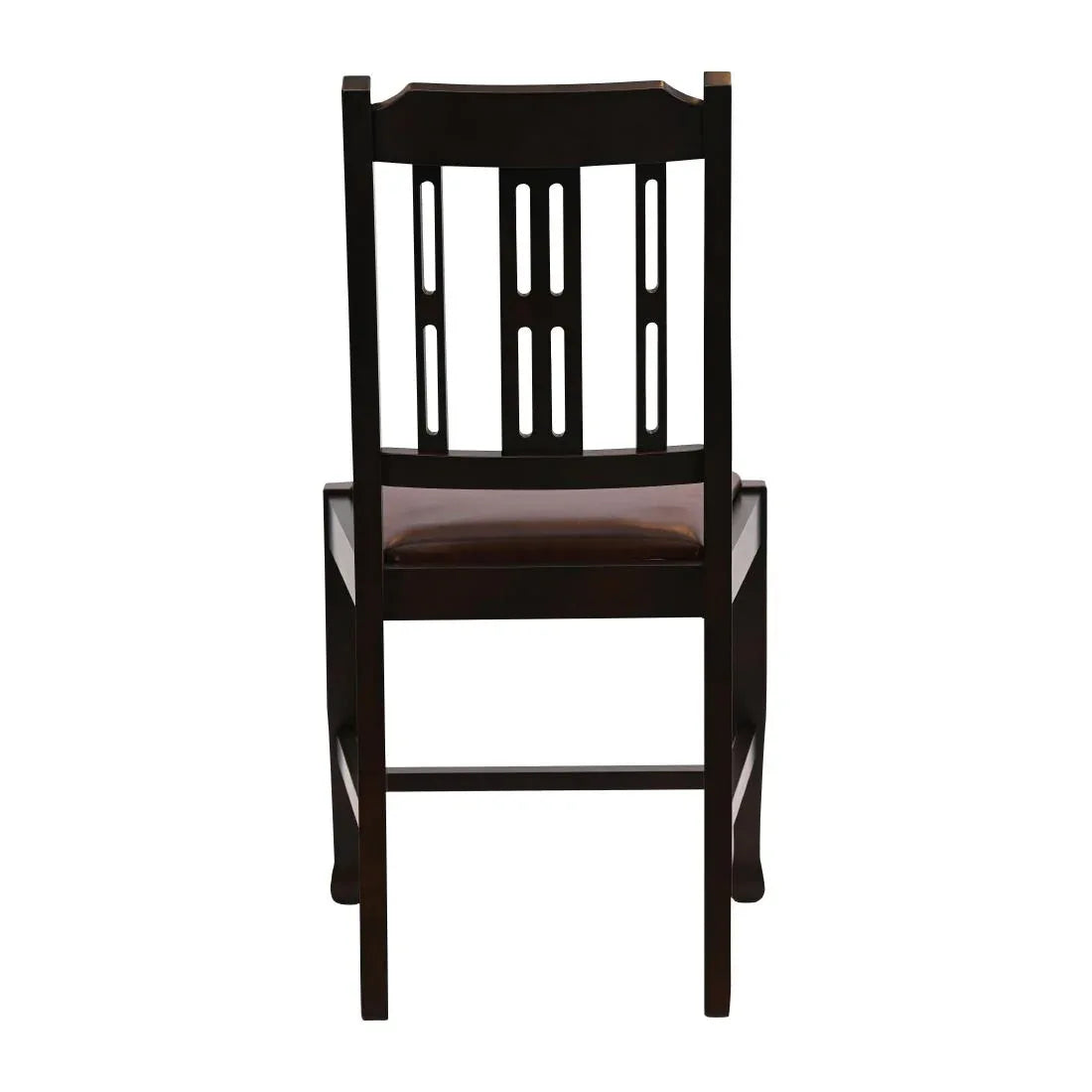 JA272 Lattice Back Dining Chair in Dark Walnut with Bison Espresso Seat (6 Pack)