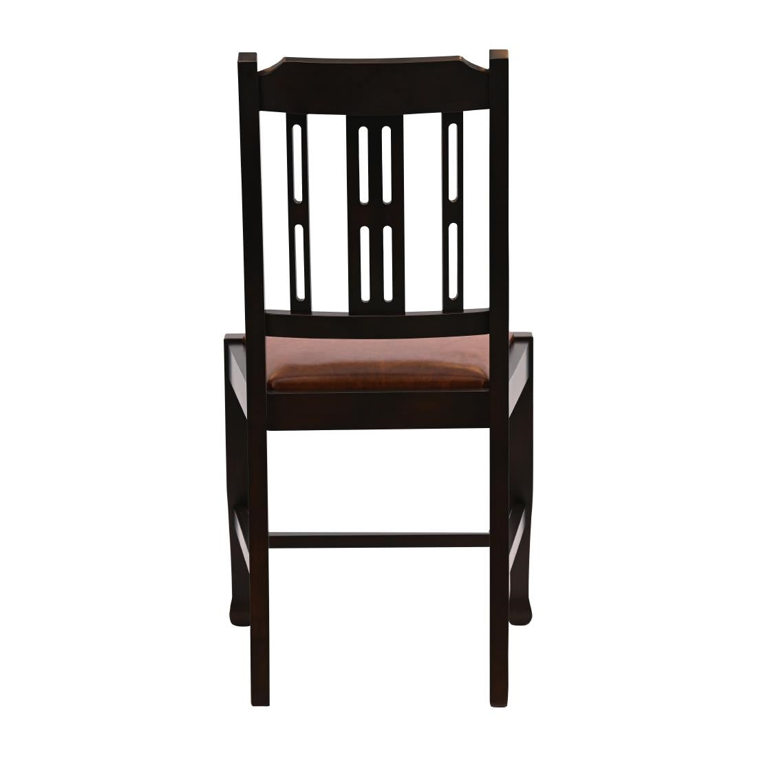 JA273 Lattice Back Dining Chair in Dark Walnut with Bison Tan Seat (6 Pack)