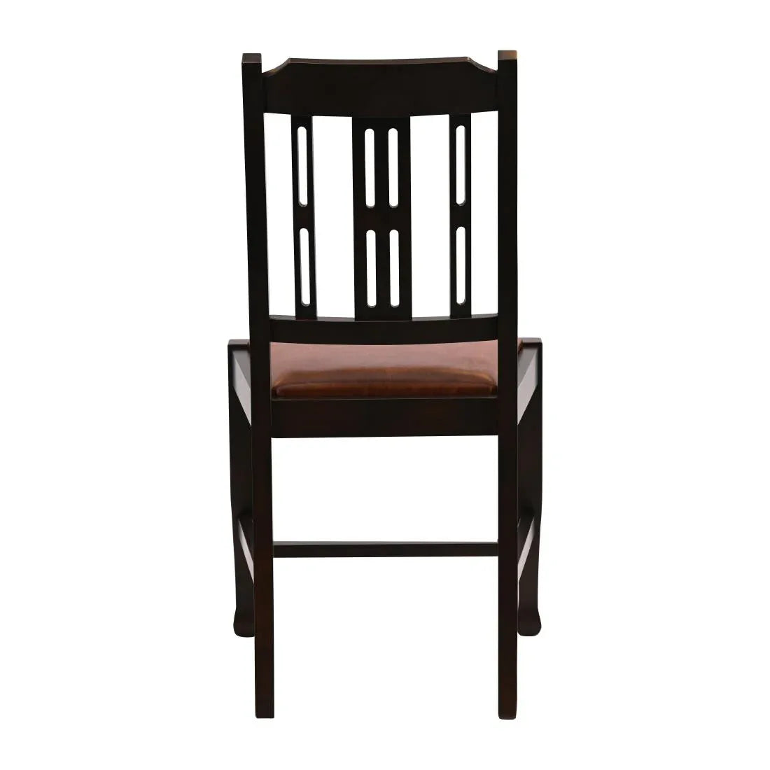JA273 Lattice Back Dining Chair in Dark Walnut with Bison Tan Seat (6 Pack)