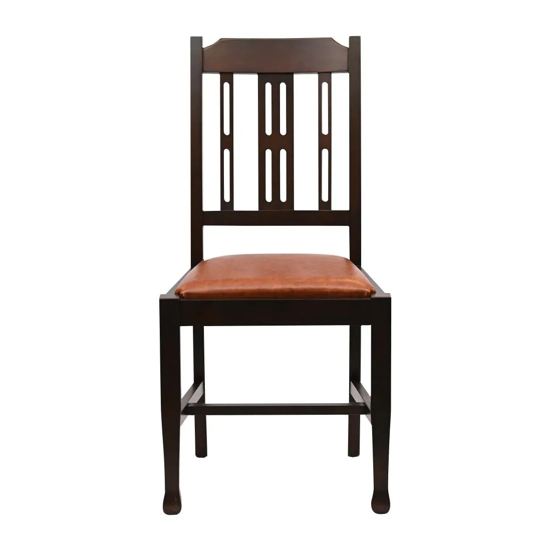 JA273 Lattice Back Dining Chair in Dark Walnut with Bison Tan Seat (6 Pack)