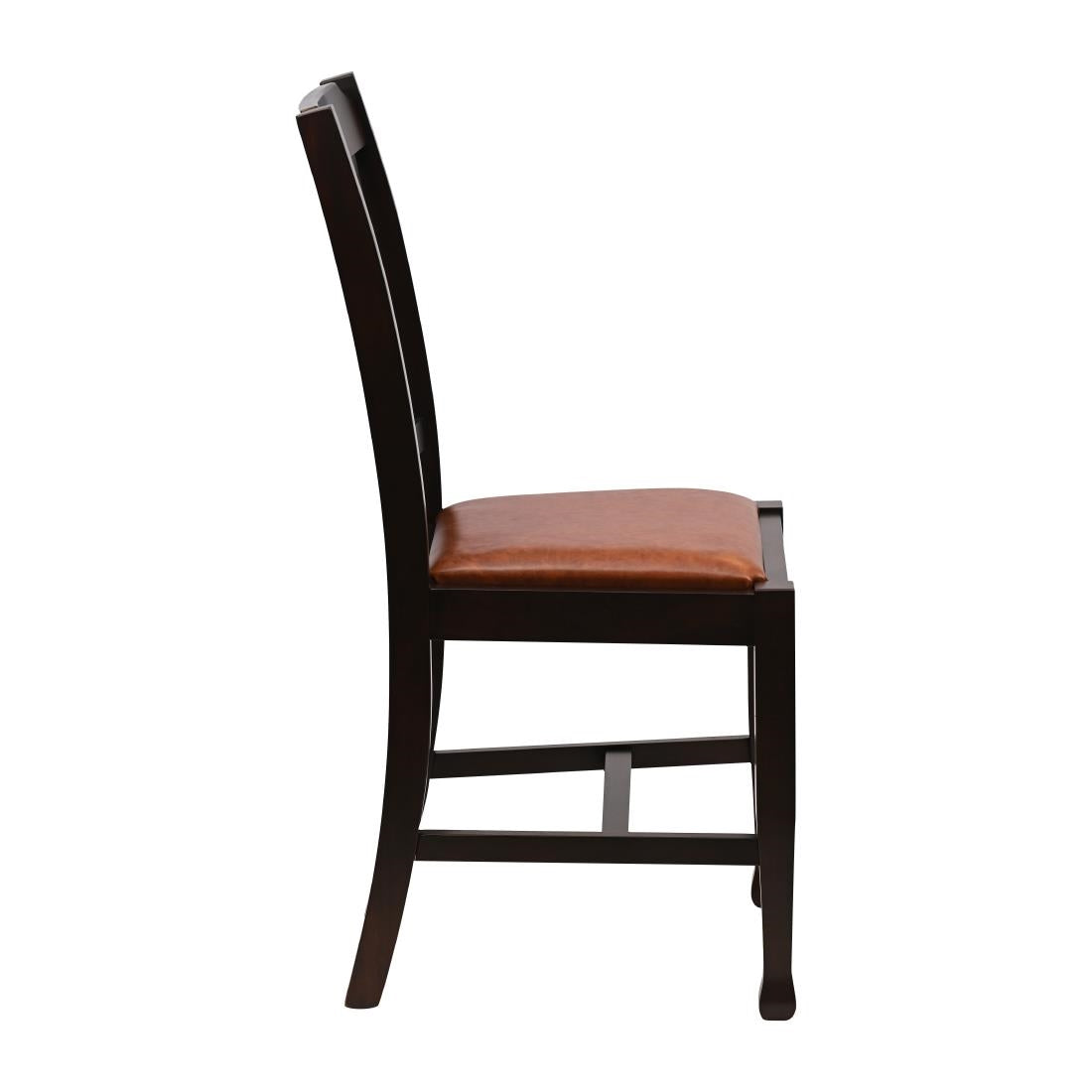 JA273 Lattice Back Dining Chair in Dark Walnut with Bison Tan Seat (6 Pack)