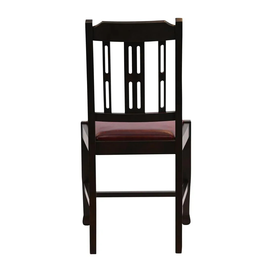 JA275 Lattice Back Dining Chair in Dark Walnut with Bison Bordeaux Seat (6 Pack)
