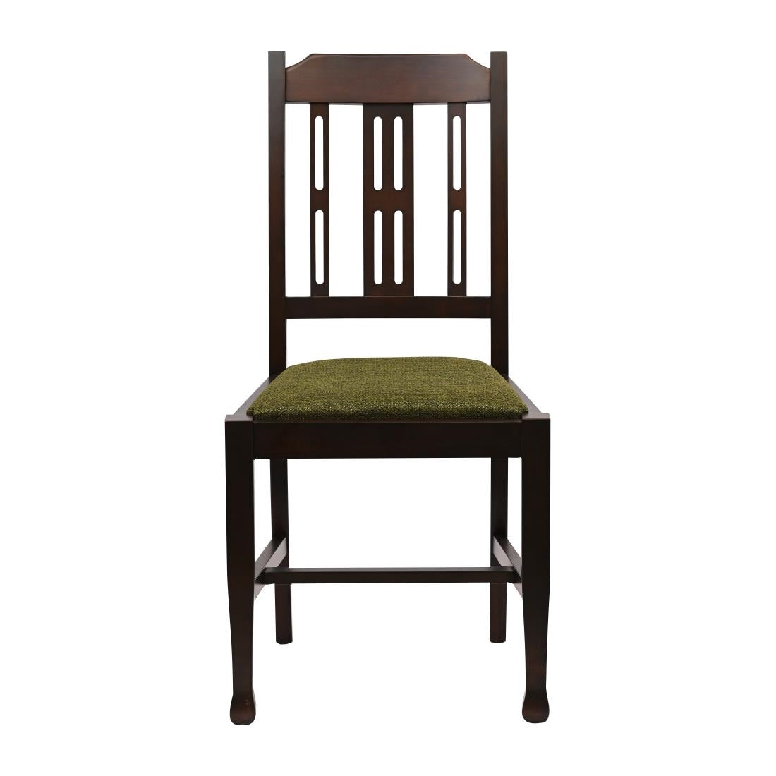 JA276 Lattice Back Dining Chair in Dark Walnut with Shetland Forest Seat (6 Pack)