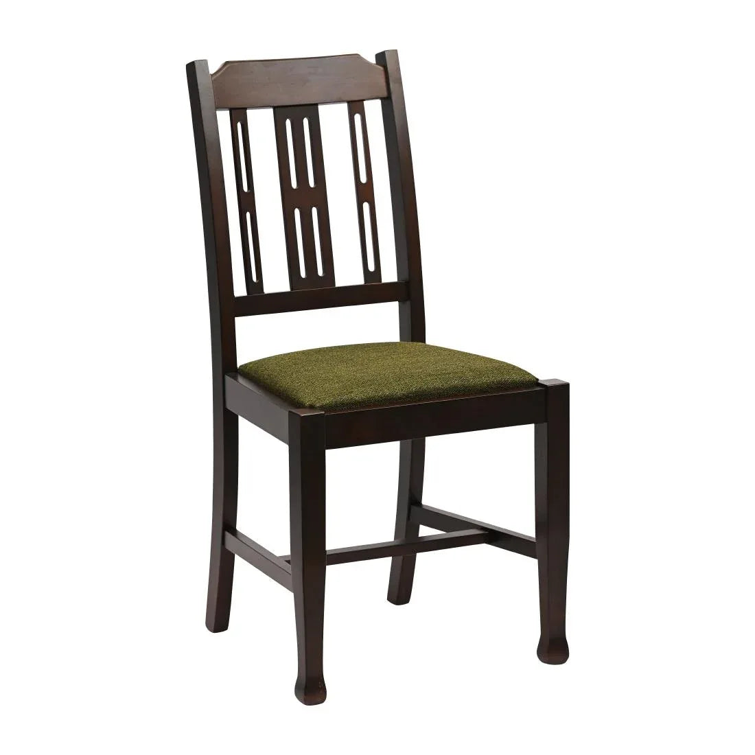 JA276 Lattice Back Dining Chair in Dark Walnut with Shetland Forest Seat (6 Pack)