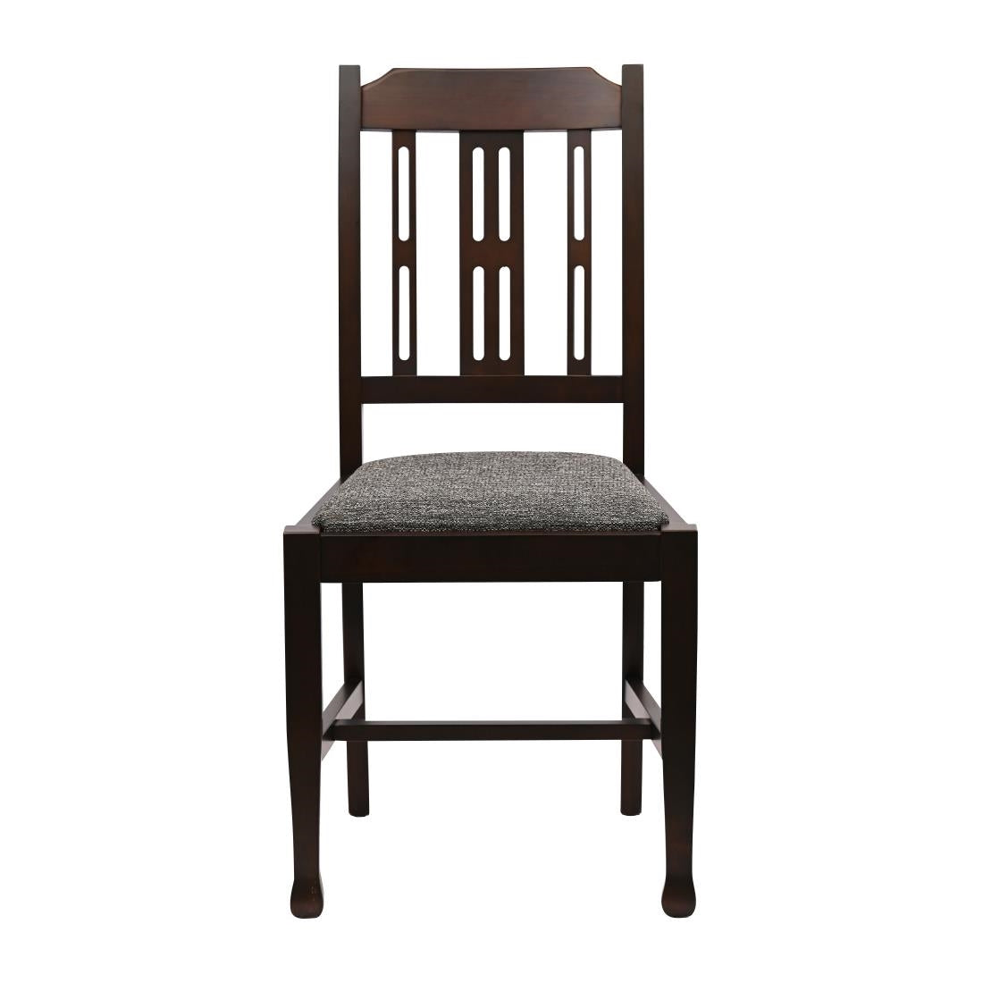 JA277 Lattice Back Dining Chair in Dark Walnut with Shetland Smoke Seat (6 Pack)