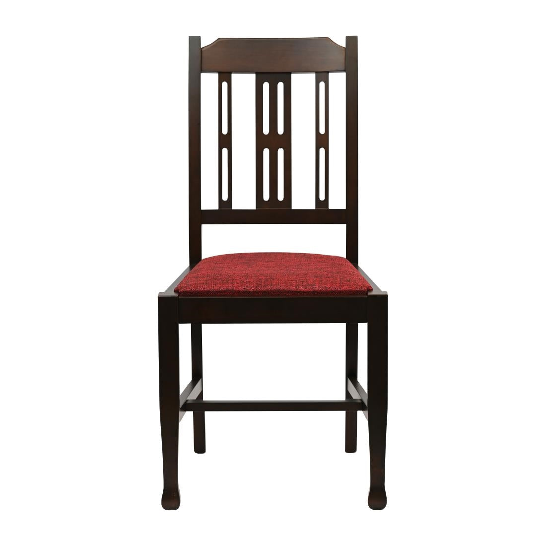 JA278 Lattice Back Dining Chair in Dark Walnut with Shetland Scarlett Seat (6 Pack)