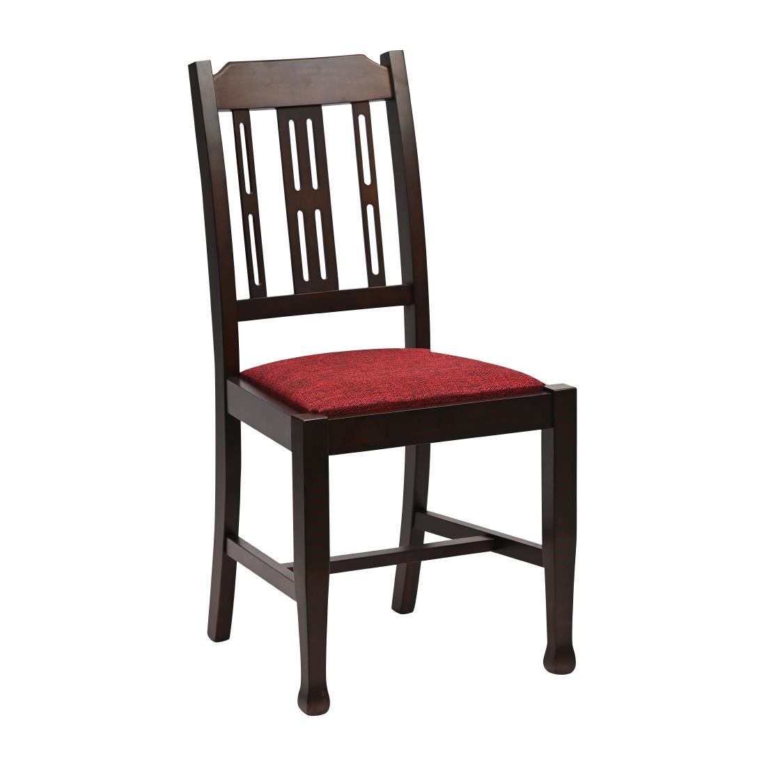 JA278 Lattice Back Dining Chair in Dark Walnut with Shetland Scarlett Seat (6 Pack)