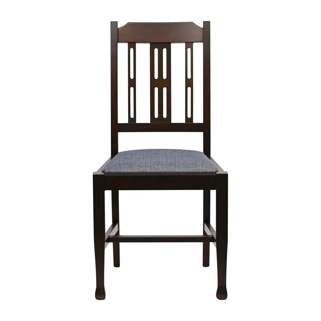 JA279 Lattice Back Dining Chair in Dark Walnut with Shetland Sea Seat (6 Pack)