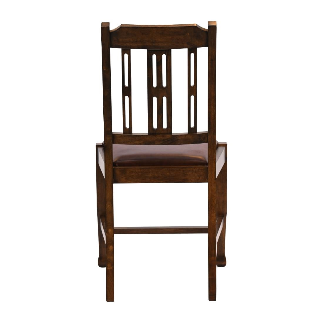 JA280 Lattice Back Dining Chair in Vintage Wood with Bison Espresso Seat (6 Pack)