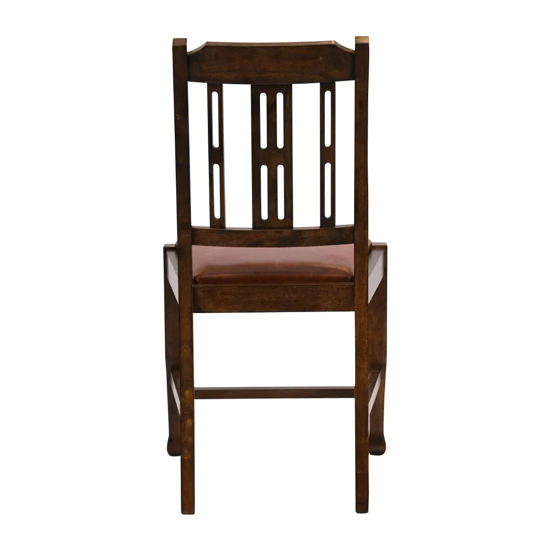 JA281 Lattice Back Dining Chair in Vintage Wood with Bison Tan Seat (6 Pack)