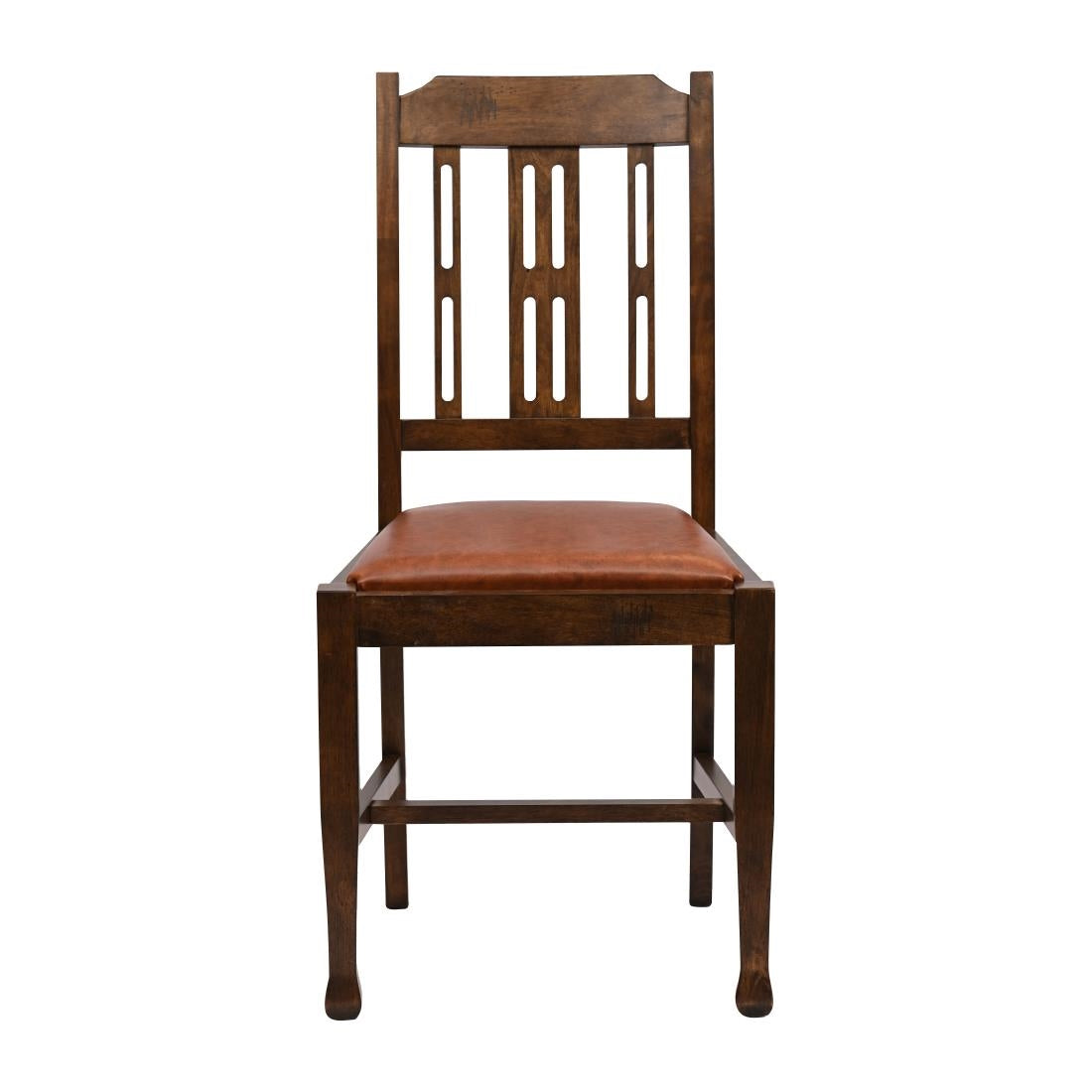 JA281 Lattice Back Dining Chair in Vintage Wood with Bison Tan Seat (6 Pack)