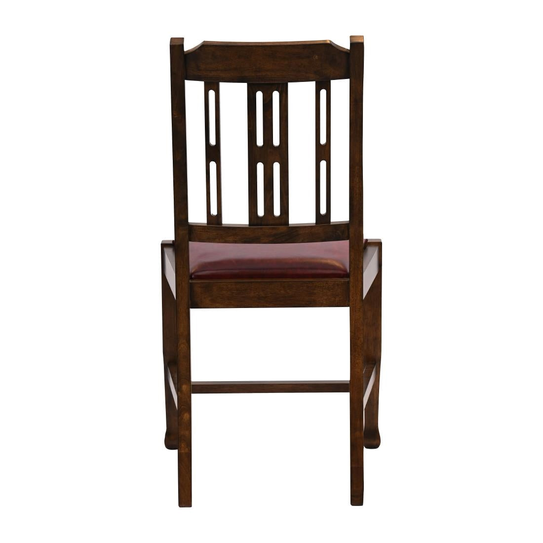JA283 Lattice Back Dining Chair in Vintage Wood with Bison Bordeaux Seat (6 Pack)