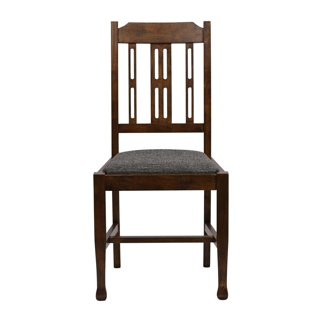 JA285 Lattice Back Dining Chair in Vintage Wood with Shetland Smoke Seat (6 Pack)