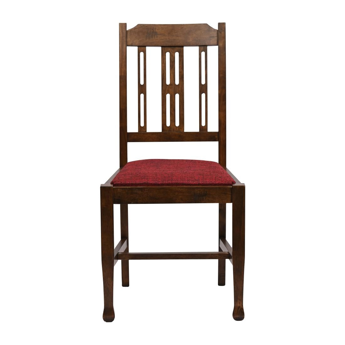 JA286 Lattice Back Dining Chair in Vintage Wood with Shetland Scarlett Seat (6 Pack)