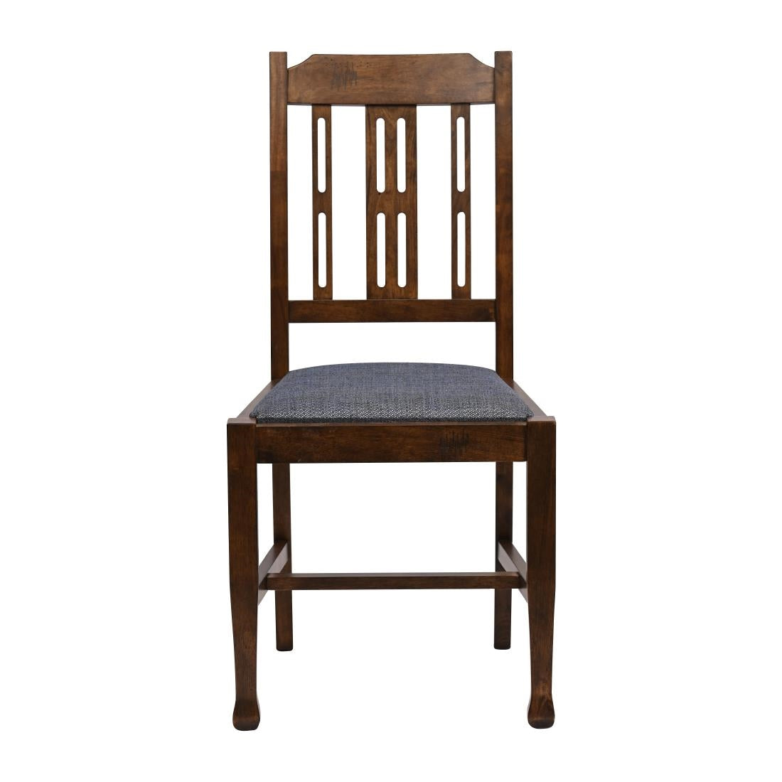 JA287 Lattice Back Dining Chair in Vintage Wood with Shetland Sea Seat (6 Pack)