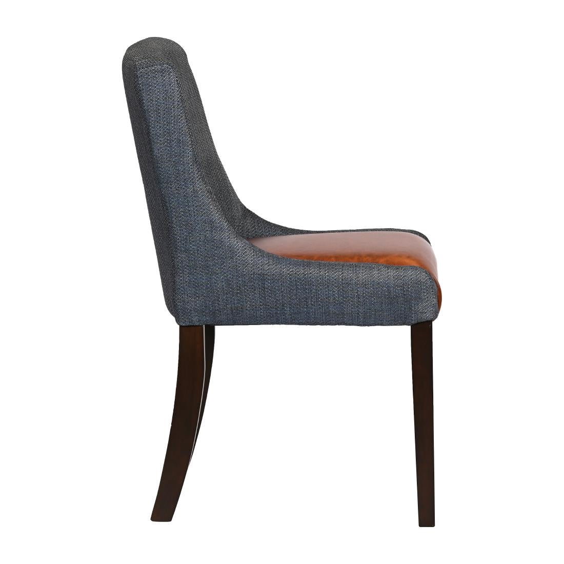 JA290 - Bath Walnut Dining Chair with Sea Back & Tan Seat (6 Pack)