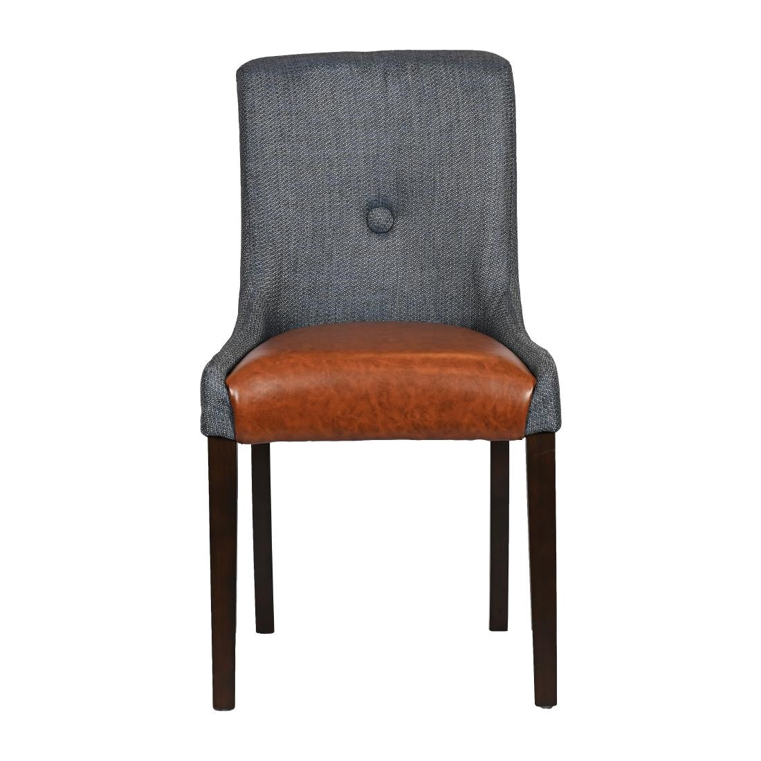 JA290 - Bath Walnut Dining Chair with Sea Back & Tan Seat (6 Pack)