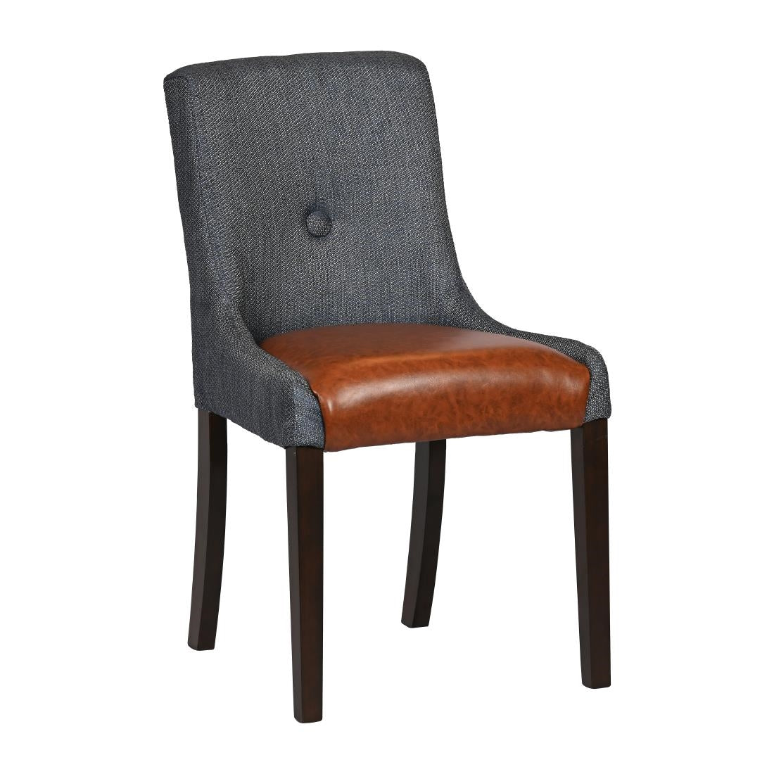 JA290 - Bath Walnut Dining Chair with Sea Back & Tan Seat (6 Pack)