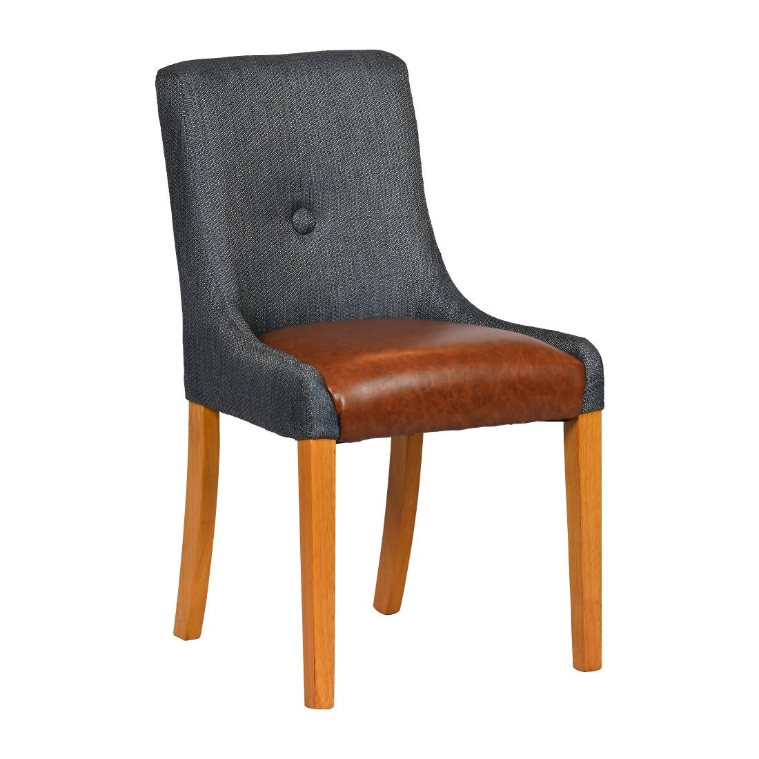 JA294 - Bath Soft Oak Dining Chair with Sea Back & Tan Seat (6 Pack)