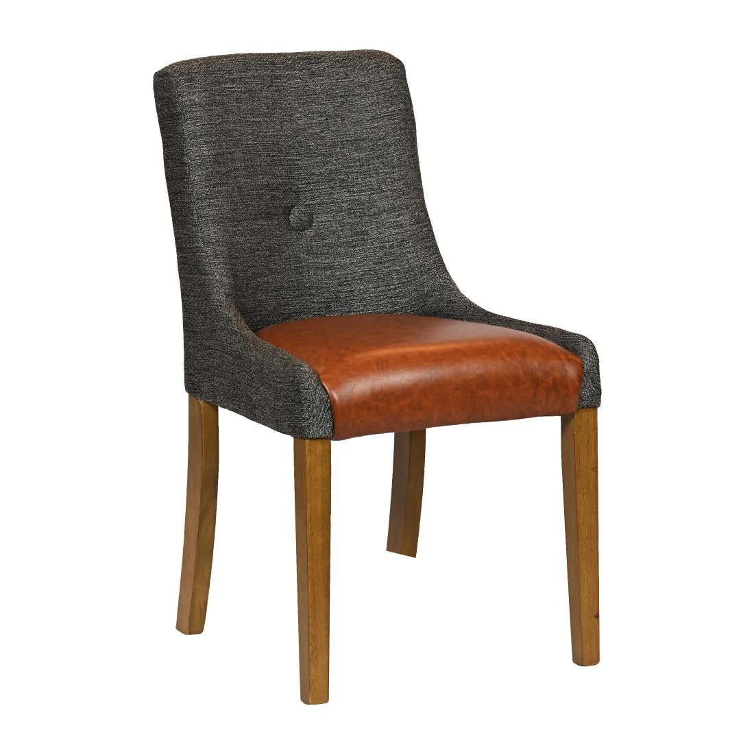 JA297 - Bath Weathered Oak Dining Chair with Smoke Back & Tan Seat (6 Pack)