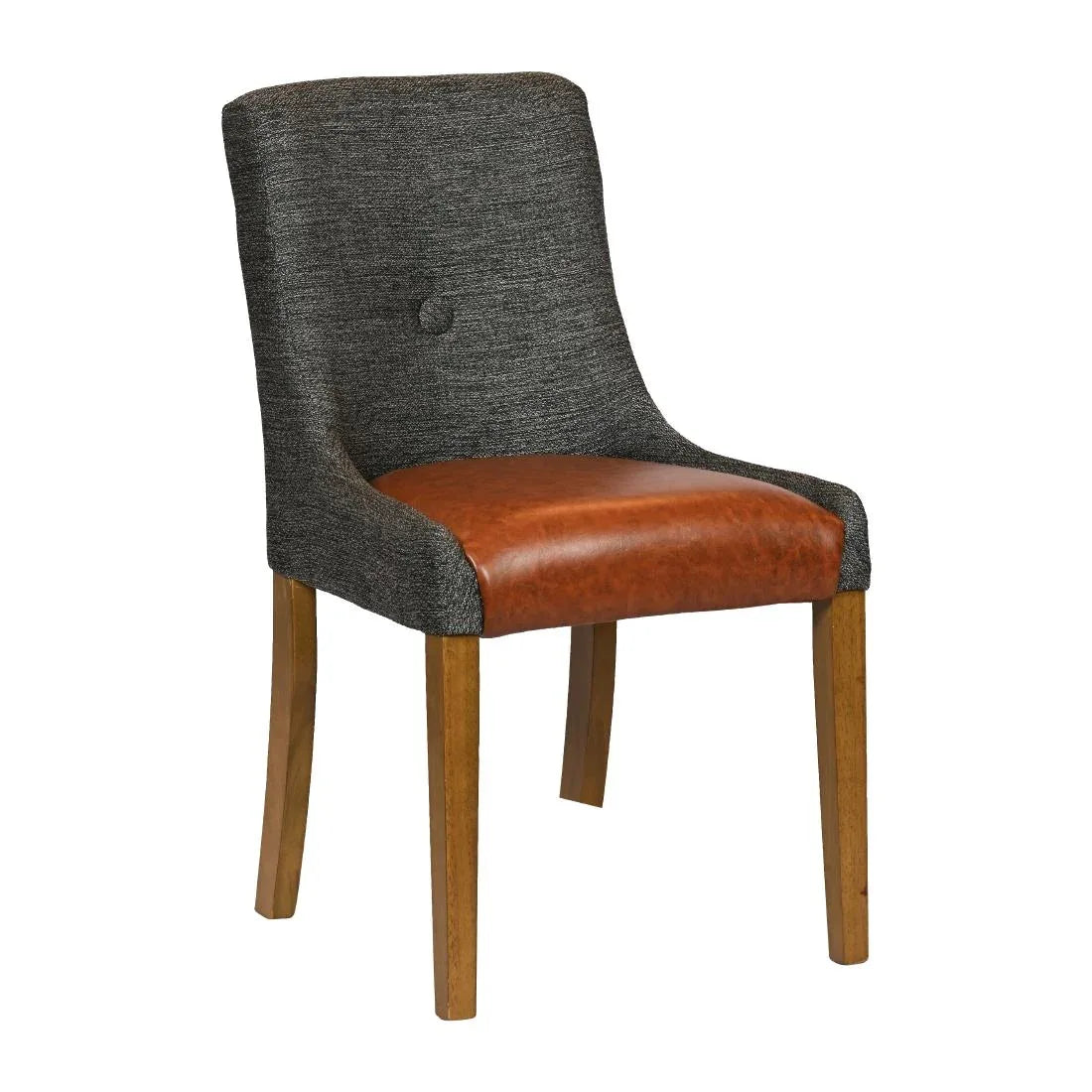 JA297 - Bath Weathered Oak Dining Chair with Smoke Back & Tan Seat (6 Pack)