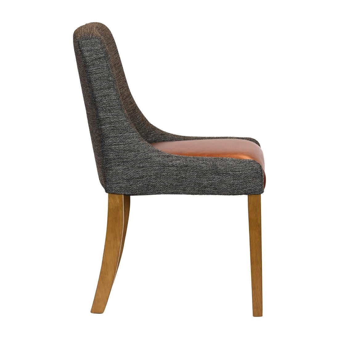 JA297 - Bath Weathered Oak Dining Chair with Smoke Back & Tan Seat (6 Pack)