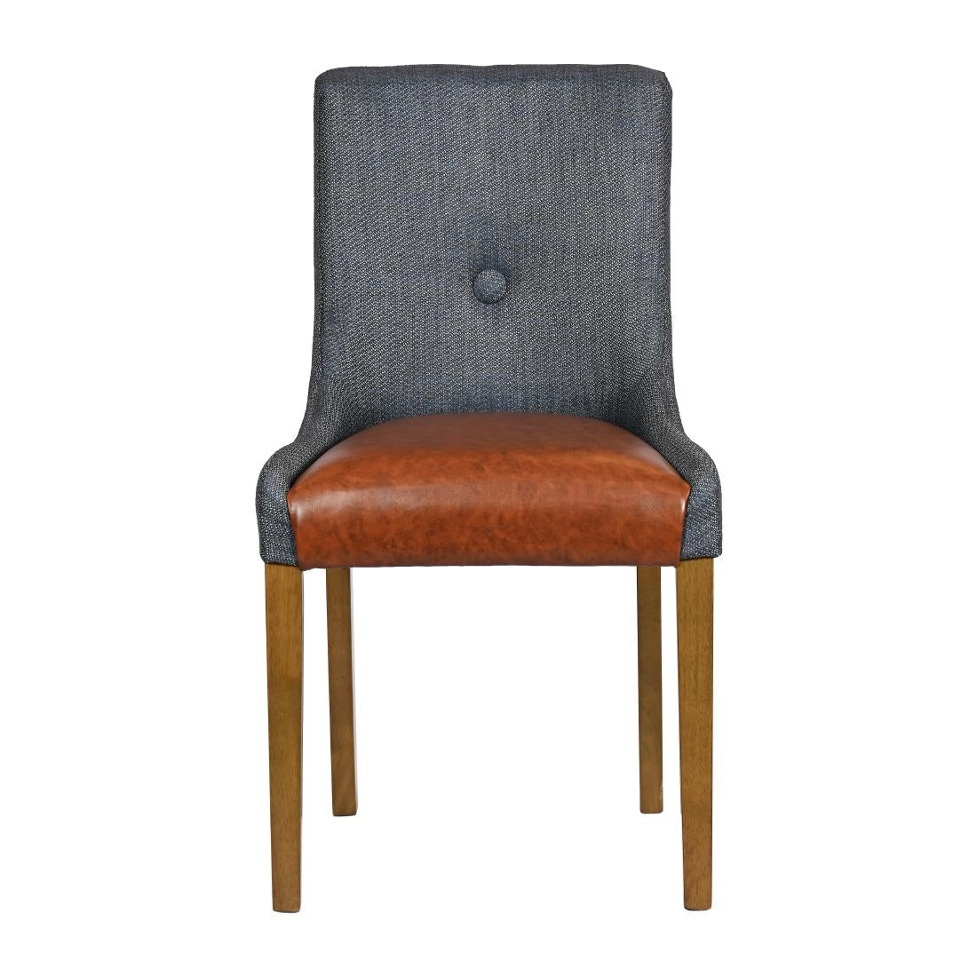 JA298 - Bath Weathered Oak Dining Chair with Sea Back & Tan Seat (6 Pack)