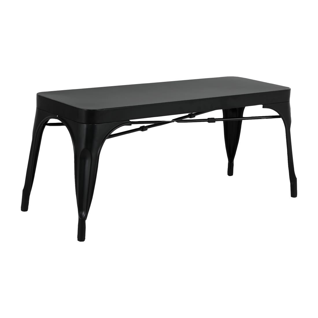 JA328 Bolero Bistro Metal Bench Black 1000x370mm (Set 2)