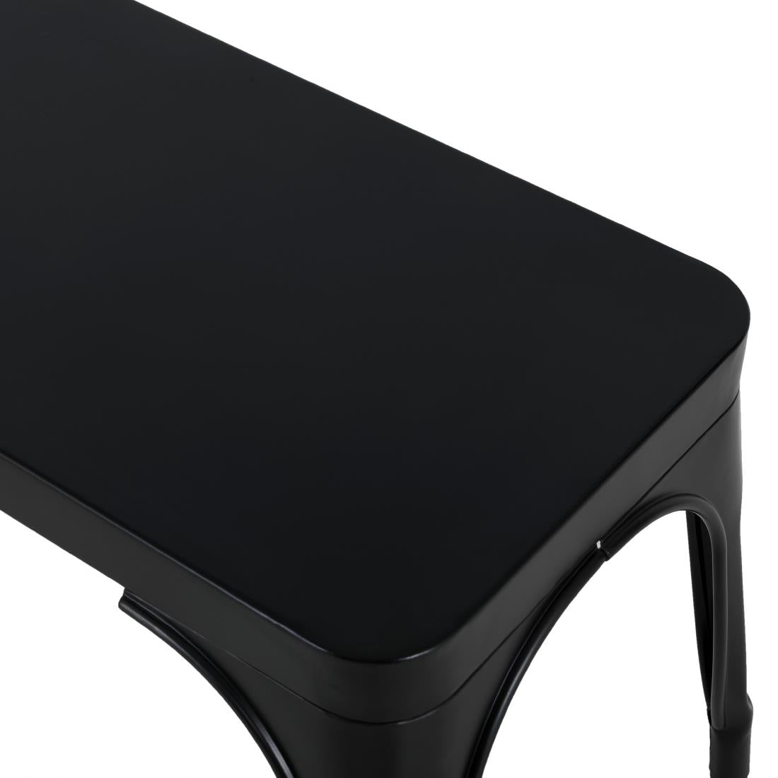 JA328 Bolero Bistro Metal Bench Black 1000x370mm (Set 2)